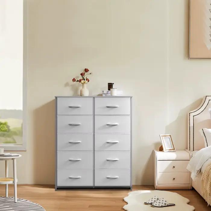 JHK armoires pour chambre à coucher avec 5/7/10 blanc amant tissu tiroirs coffre armoire placard pou