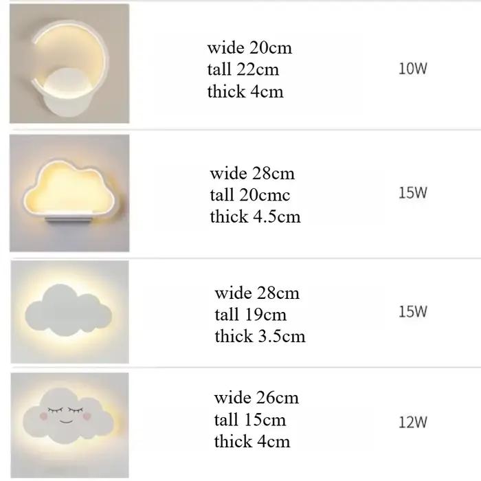 Lampe murale nuage pour chambre à coucher, lampe de chevet, dessin animé souriant, chambre d'enfant, mur de fond masculin et féminin, minimalisme créatif
