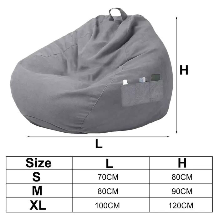 Juste de canapé pour siège paresseux, grand pouf, canapé doux, moelleux, respirant, adulte, enfant,