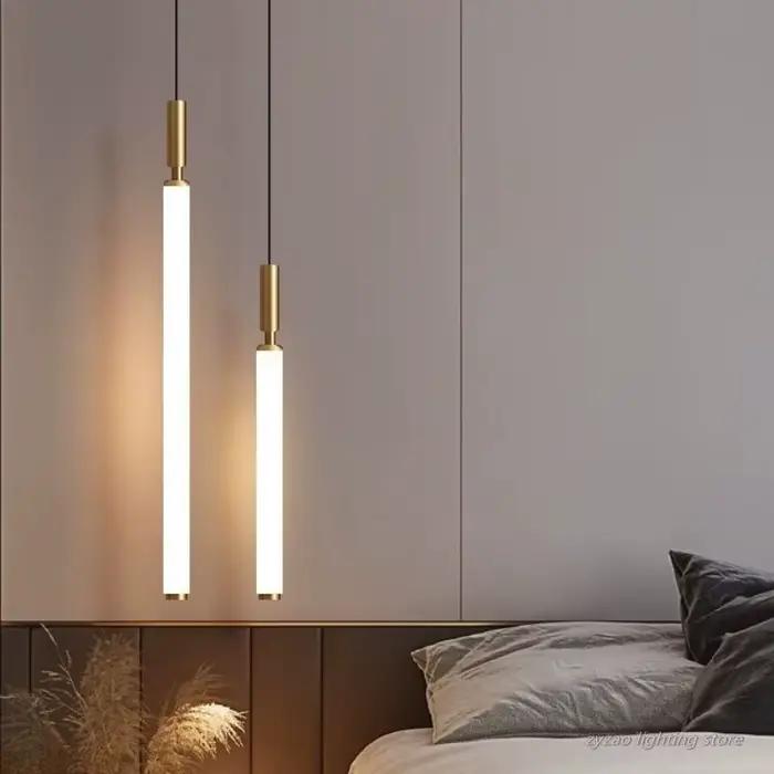 Tête de lit suspension ligne lumière moderne Simple petit pendentif LED