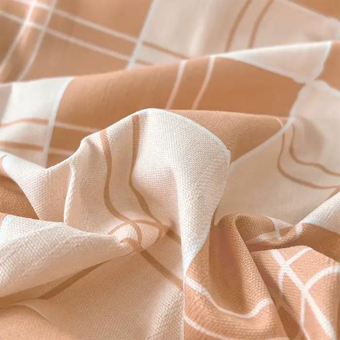 Drap plat 100 % coton à motif écossais pour lit double
