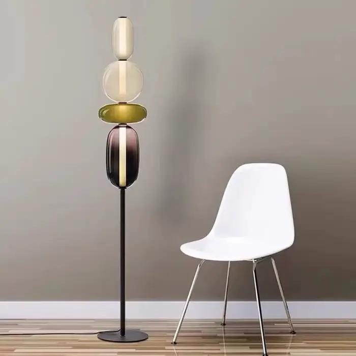 Lampe autoportante en verre de style nordique, design minimaliste, design luxueux, en frêne, luminaire décoratif d'intérieur, idéal pour un salon ou un bureau
