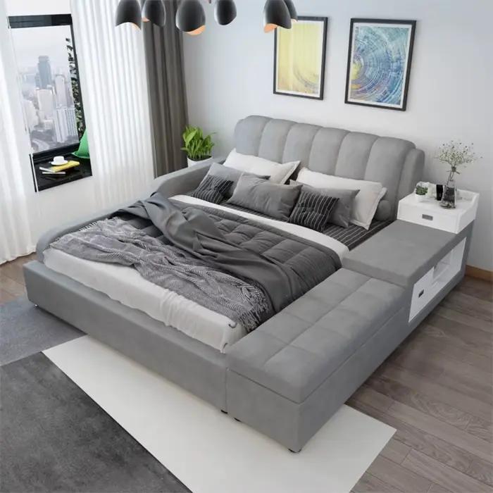 Lits De luxe modernes Double minimaliste Unique cadres De lit rembourrés dormir Cama De Lujo Para dortoir accessoires pour la maison