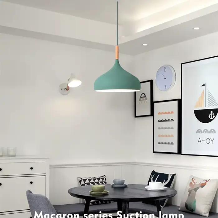 Nouvelles lampes suspendues modernes lustre macaron pour Restaurant chambre lampes suspendues en alu