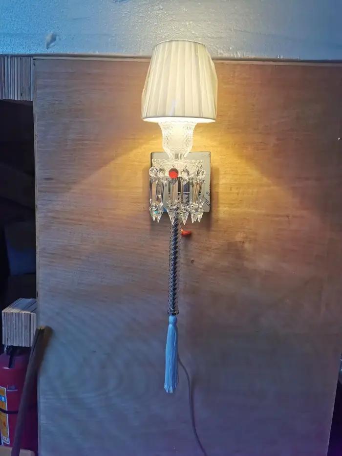 Tête de lit en cristal applique Style européen Villa chambre salon salle à manger luxe miroir phare rétro décoration murale