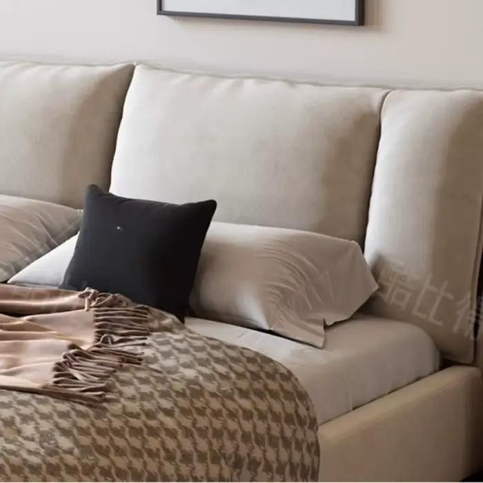 Lit plateforme double king size italien 180x200cm en tissu, simple, pour chambre à coucher, ensemble complet de meubles