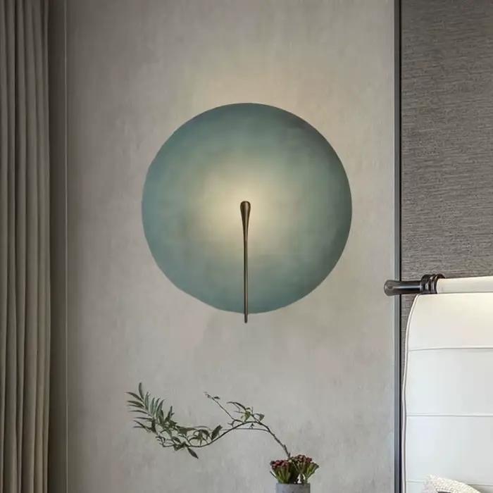 Italien Vintage en acier inoxydable rond mur LED lumière étude couloir mur chambre chevet salon applique luminaires