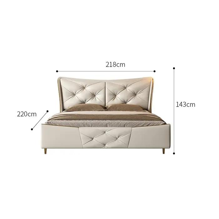 Lit en cuir de luxe léger 1.5 / 1 8 M lit Double chambre principale lit