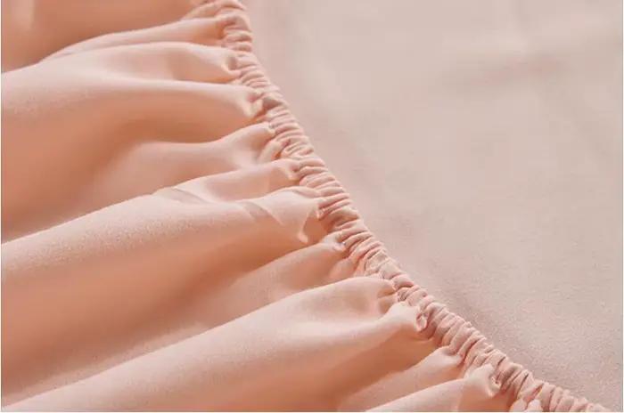 Drap-housse avec bande élastique, housse de matelas en coton et polyester, couvre-lit en lin, 17 couleurs unies, 160x200cm, TD200