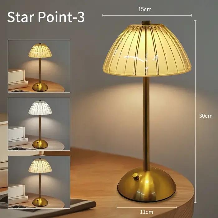 Lampe de table LED en cristal avec capteur tactile