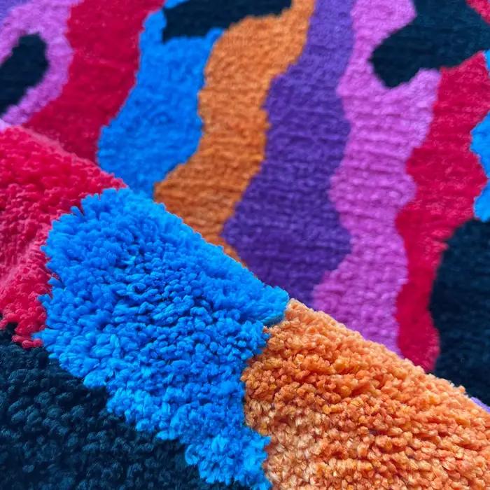 Tapis Tufté Torsadé Souriant, Purely Handmade, Doux, Adapté à la Décoration de Chambre, Moelleux, Ch