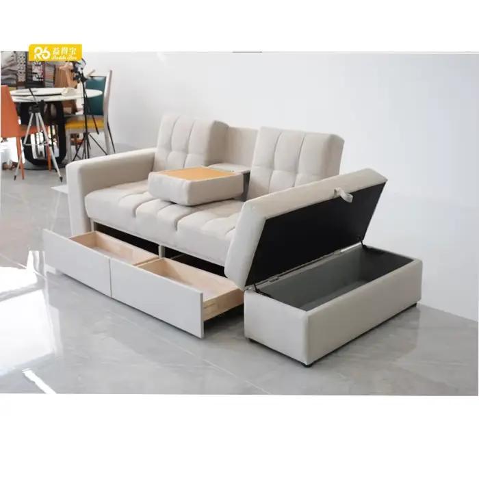 Canapé-lit personnalisé en usine avec fonction de rangement ottoman et table basse 310