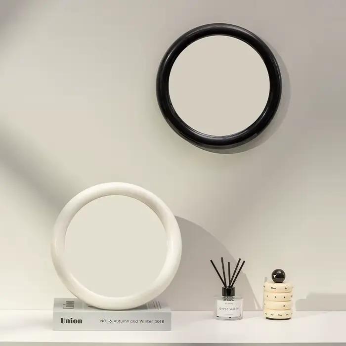 【EpeiusHome】 Miroir de maquillage de bureau, miroir de coiffeuse pour la maison, miroir de bureau Simple pour chambre à coucher, coiffeuse ronde nordique