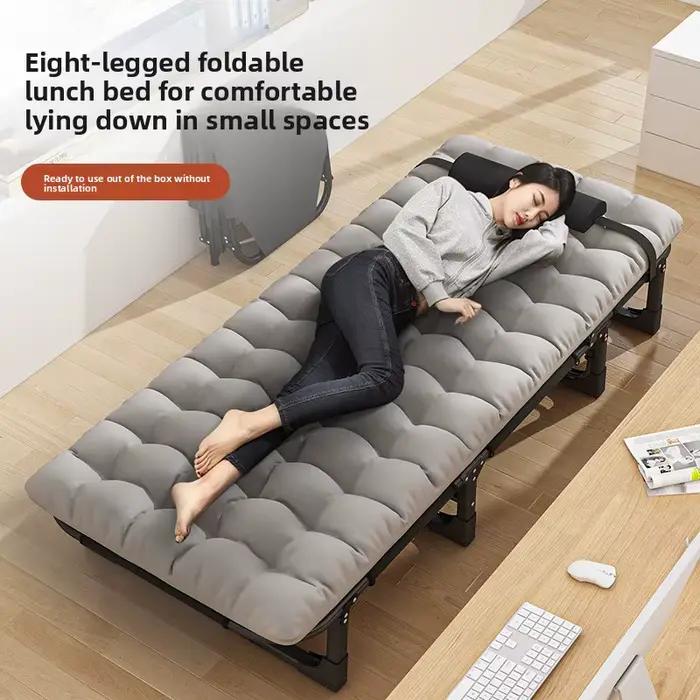 Lit pliant bureau simple en métal ménage sieste