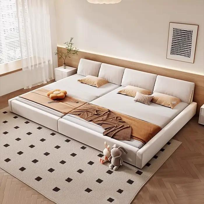 Chambre à coucher lit esthétique moderne luxe cadre Rail lit multifonctionnel King Size tête de lit Camarotes Para dortoir meubles