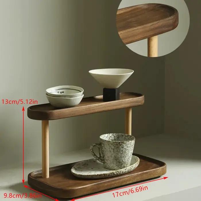 ﹝HOT﹞ Étagère de rangement en bois à 2 niveaux