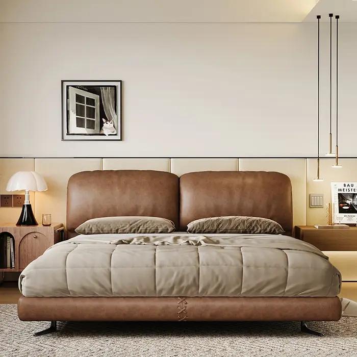 Rangement rembourré lit tables de chevet moderne dormir luxe lit reine têtes de lit Muebles Para dortoir meubles décoration