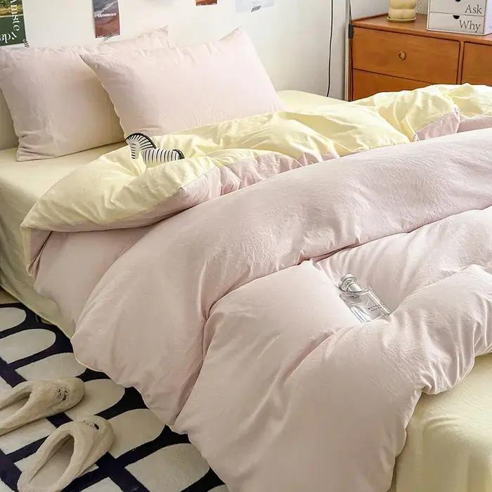 Nouveau housse de couette Super douce couleur Pure lavage