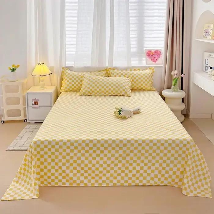 Drap de lit en coton lavé imprimé motif floral