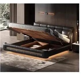 Lit en cuir 200x220cm pour 2 personnes