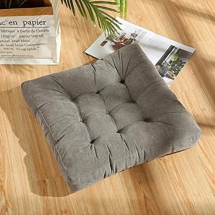Oreiller de sol carré, coussin de siège de méditation