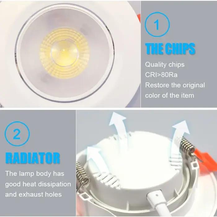 Spot Lumineux LED Rotatif à Angle Réglable pour le Plafond, Éclairage d'Nikde Couleur Blanche, 5/7/9
