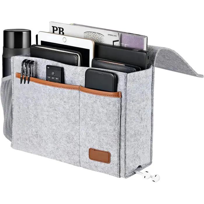 Sac de rangement pour lit en feutre avec 5 poches