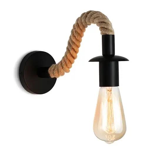 Applique murale industrielle Vintage E27, lampe suspendue en corde de chanvre pour chambre à coucher, chevet, salle à manger, éclairage intérieur, décor