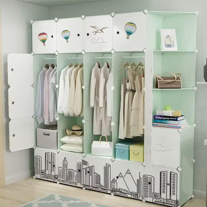 Boîte gain de place armoire robes couches appartement femmes