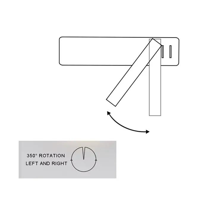 Mur LED lampe lampe de lecture pour chambre hôtel tête de lit nuit livre lampe Rotation chevet applique murale avec 3W