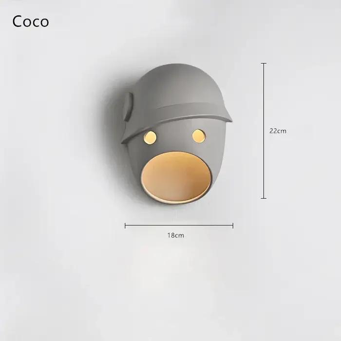 Designer Moooi Joker gris applique modèle moderne chambre chambre couloir fond escalier masque décor LED résine applique éclairage