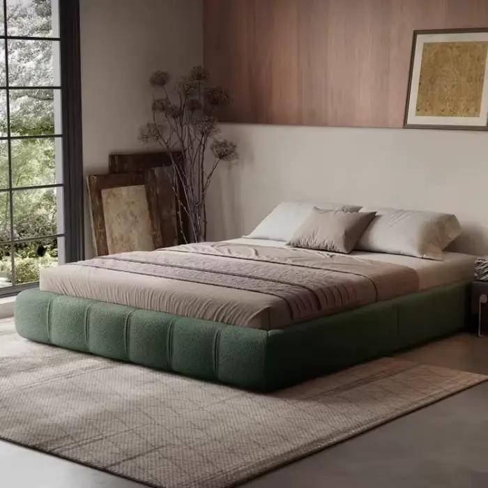 Décoration de lit double en tissu cachemire d'agneau pour couples