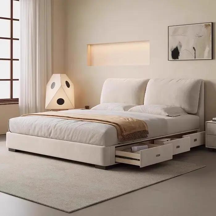 Lit européen Unique, rangement de chambre à coucher moderne