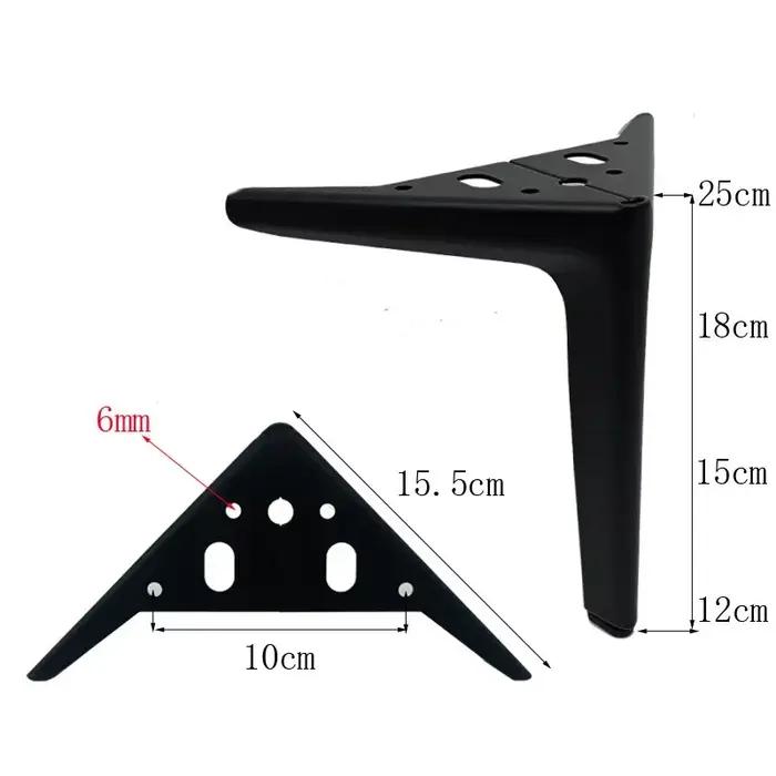 Pieds de Meuble en Métal de 12/15/19/25cm, Support pour Meuble TV, Canapé, Table Basse, HOCabinet, M