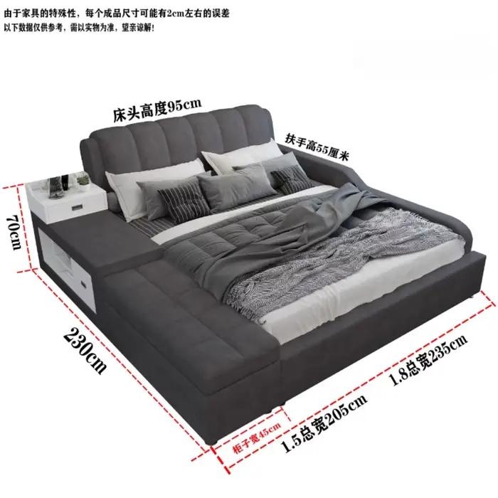 Lits De luxe modernes Double minimaliste Unique cadres De lit rembourrés dormir Cama De Lujo Para dortoir accessoires pour la maison