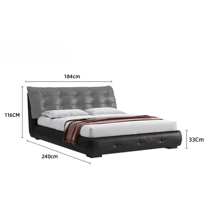 Lit double 150x200cm avec dossier souple