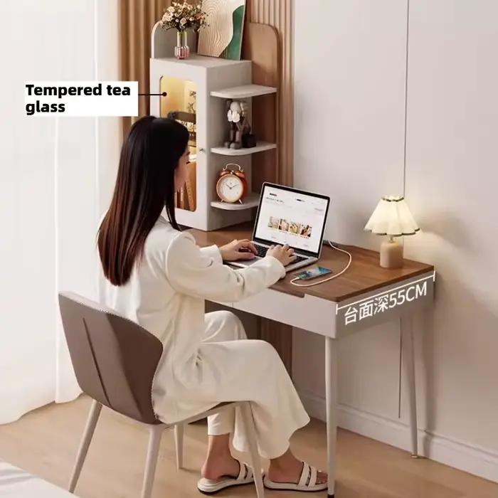 Coiffeuse de luxe en bois avec miroir LED