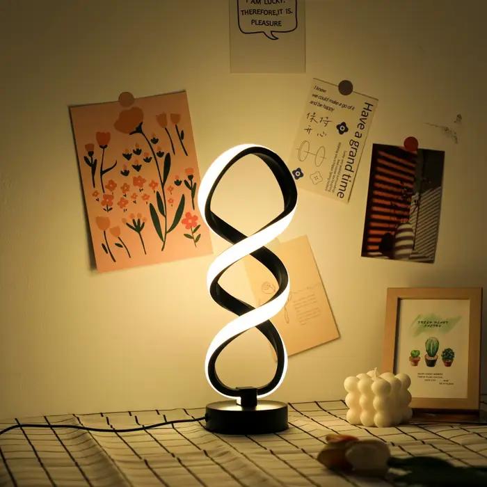 Lampe de bureau plissée sur pied en fer forgé LED avec prise USB, trois couleurs, gradation progressive, lampe de chevet tactile créative pour chambre à coucher