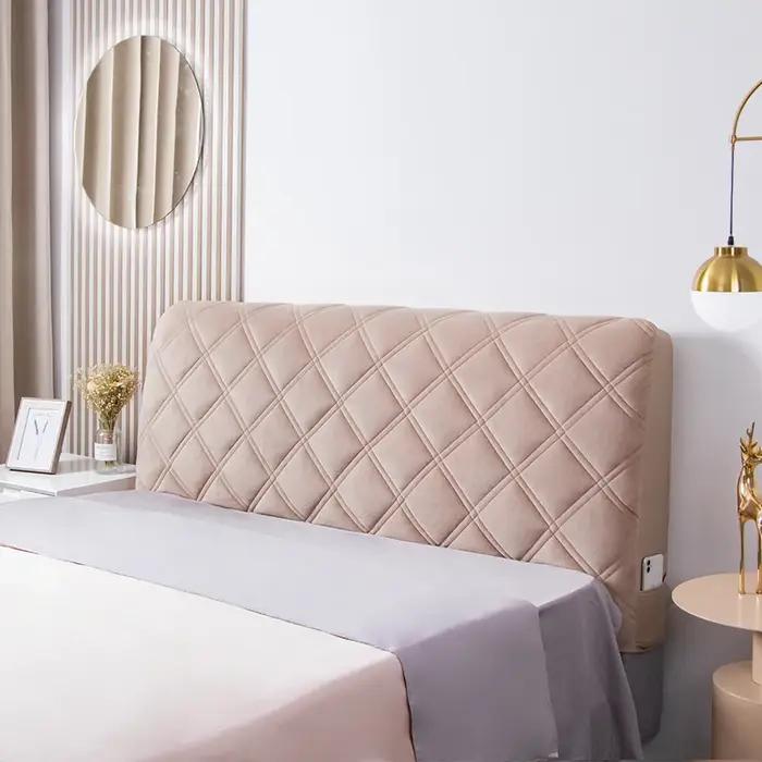 Housse de tête de lit matelassée en velours de haute qualité