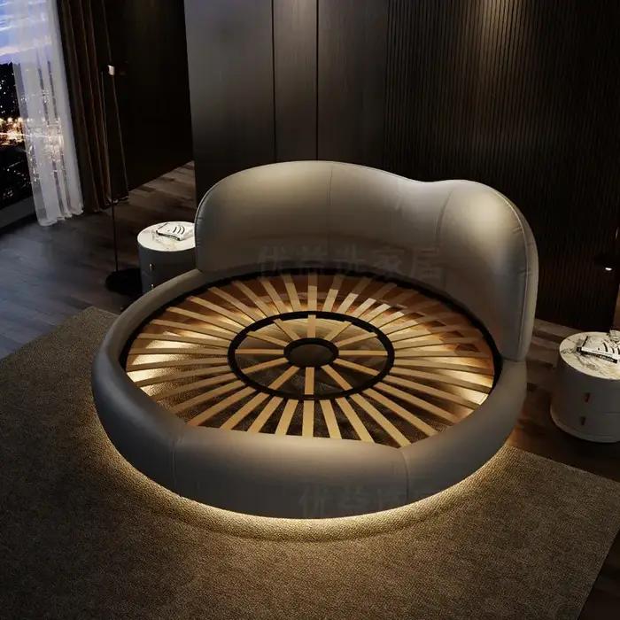 Lit rond unique de style japonais
