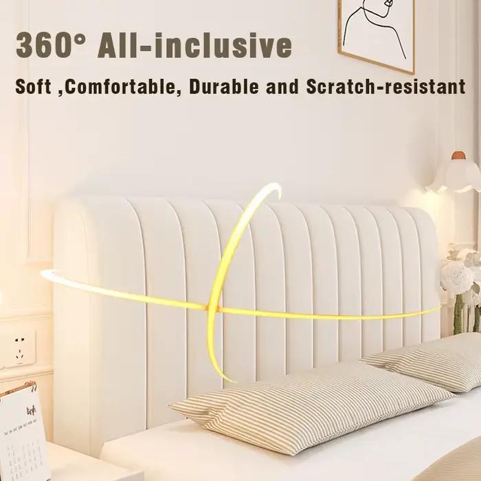 Housse de Tête de Lit de Couleur Crème Rayures