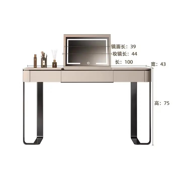 Coiffeuse compacte avec miroir et tiroirs