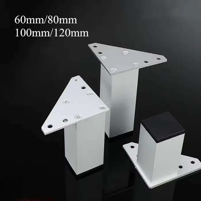 Pieds de Meuble Carrés en Métal pour Table Basse, Optique en Alliage d'Aluminium pour Meuble TV, Can