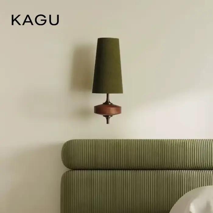 KAGU – applique murale vintage française en bois massif, style rétro, pour chambre à coucher, salon, éclairage rustique et chaleureux pour la maison, luminaire de chevet