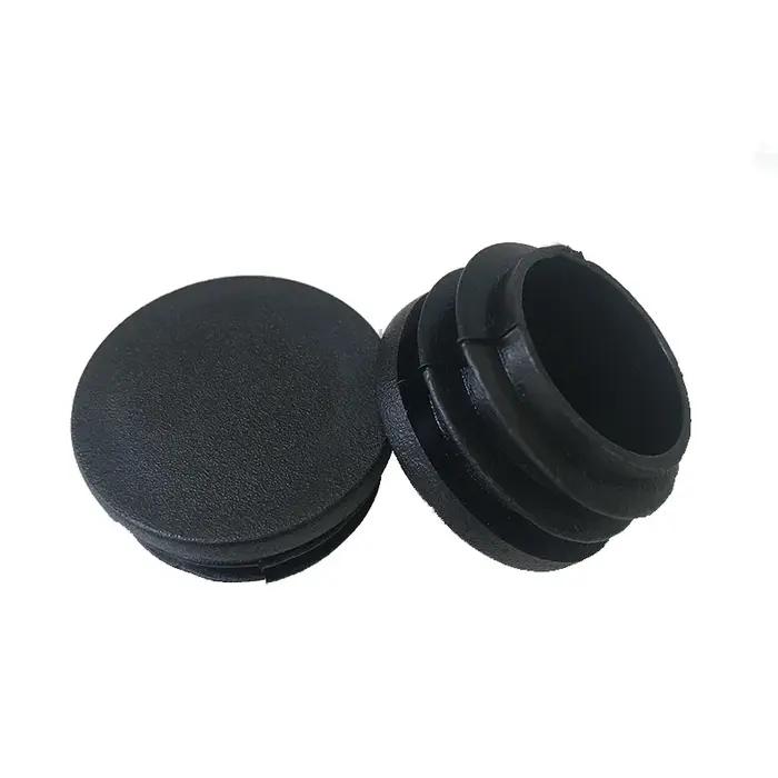 Bouchon d'extrémité rond en plastique noir, Inserts de Tube, bouchon d'insertion pour pied de chaise