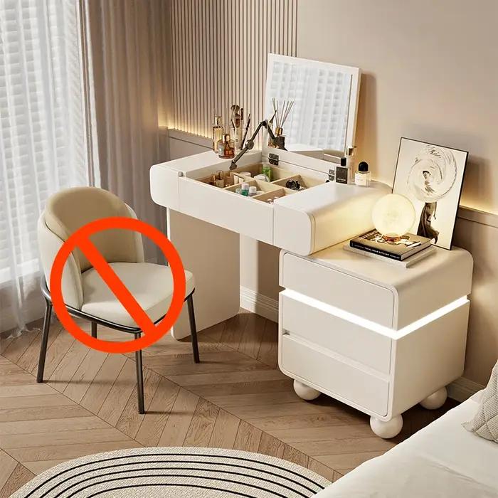 Coiffeuse moderne de luxe avec miroir et tiroirs de rangement