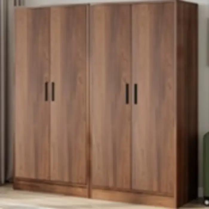 Armoire de chambre à coucher avec cadres cannelés et tiroirs étroits