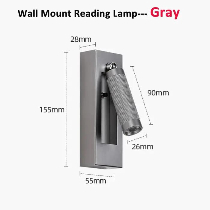 SANDIY Lampe de chevet Applique murale avec interrupteur Lampe de lecture à montage en surface Veill
