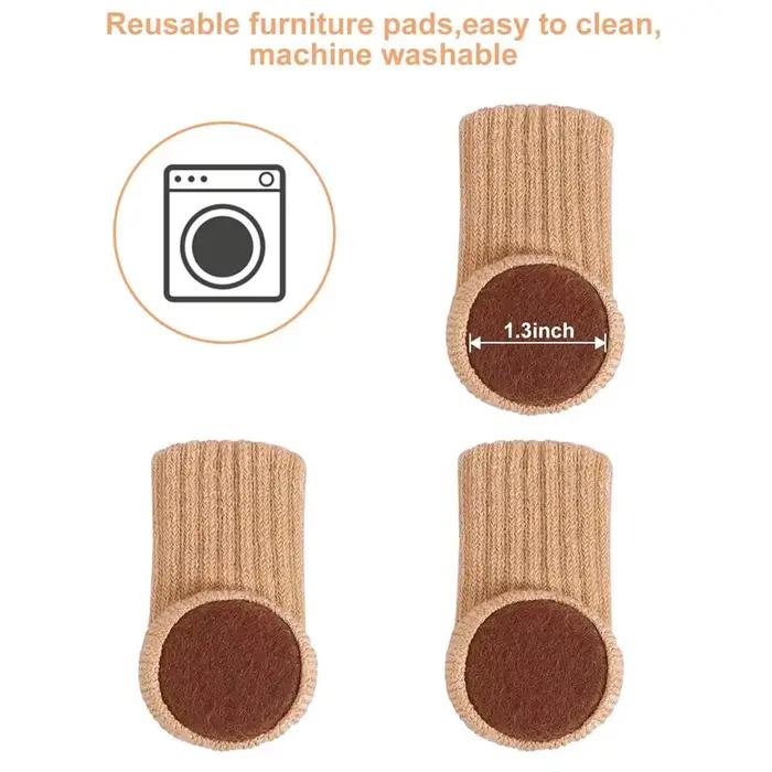 24 pièces chaussettes de jambe de chaise haute élastique protecteurs de sol de jambe de chaise avec