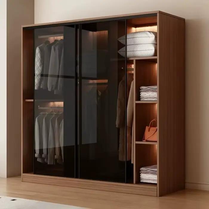 Armoire de chambre à coucher en bois massif